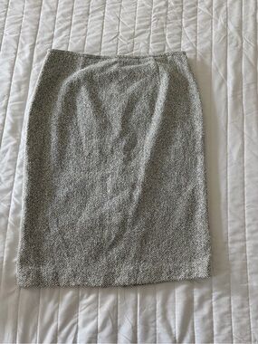 Lafayette 148 New York Textured Gray Pencil Skirt